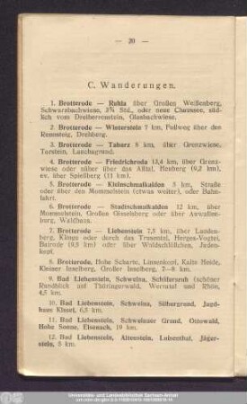 C. Wanderungen.