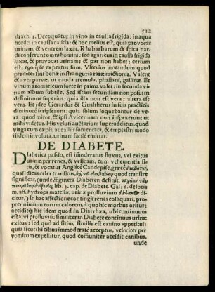De Diabete.