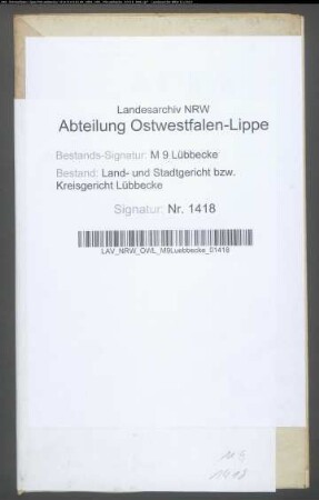 Erblasser: Voss, Anna Catharine Ilsabein, geb. Willmann: