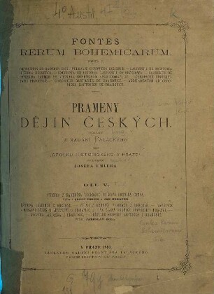 Prameny dějin českých. 5, Přibíka z radenína řeceného pulkavy kronika česká