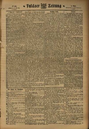 Zweite Ausgabe vom Freitag, den 21. Juli 1911.