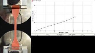 Tensile Test on Elastomer: The stress-strain behavior of elastomers is elastic but strongly nonlinear