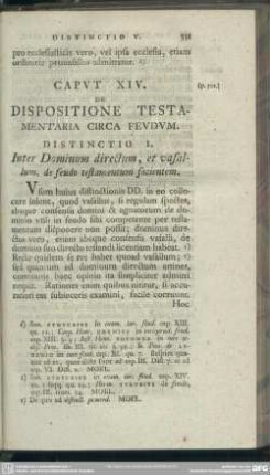 Caput XIV. De Dispositione Testamentaria Circa Feudum