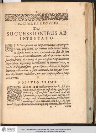 POSITIONES LEGALES De SUCCESSIONIBUS AB INTESTATO