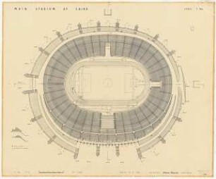 Sportfield Kairo Main Stadium: 2nd Floor Grundriss, 2 Systemzeichnungen zur Erschließung, 1:500