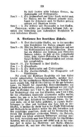 3. Lectionen der deutschen Schule