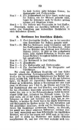 3. Lectionen der deutschen Schule