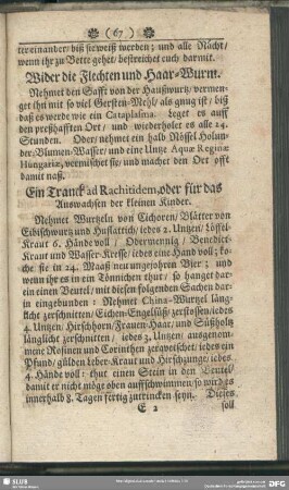 Wider die Flechten und Haar-Wurm
