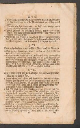 §. VI. Von ausgehenden einheimischen Mauthbahren Waaren.