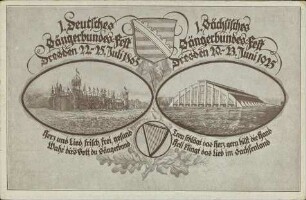 1. Deutsches Sängerbundes-Fest Dresden 22.-25. Juli 1865 - 1. Sächsisches Sängerbundes-Fest Dresden 20.-23. Juni 1925