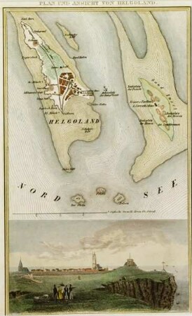 Plan und Ansicht von Helgoland