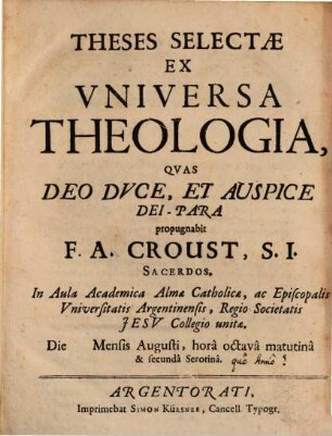 Theses selectae ex universa theologia