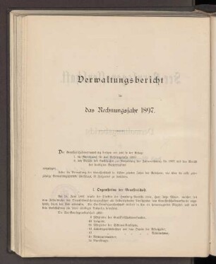 Verwaltungsbericht für das Rechnungsjahr 1897.