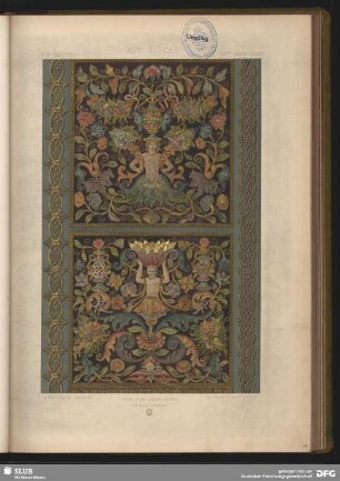 Gewebemuster. Ornamente eines Betthimmels