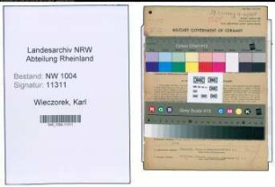 Entnazifizierung Karl Wieczorek , geb. 21.12.1898 (Bahnarbeiter)
