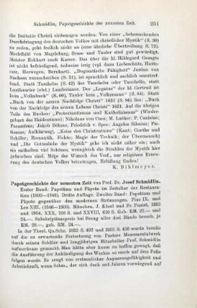 251-256 [Rezension] Schmidlin, Joseph, Papstgeschichte der neuesten Zeit