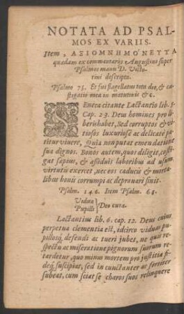 Notata Ad Psalmos Ex Variis.