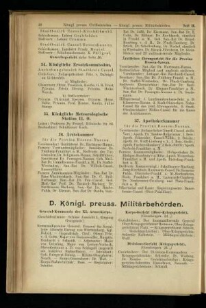 Königl. preuss. Militärbehörden