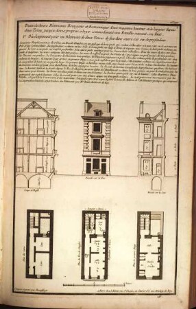 Recueil Elementaire D'Architecture, 3. 3e en 1760 et 4e en 1761: Contenant Des Distributions de Bâtimens Bourgeois, Depuis Deux Toises de Face jusquà 24. Modéles De Bâtimens à l'usage de toutes sortes de Personnes ...