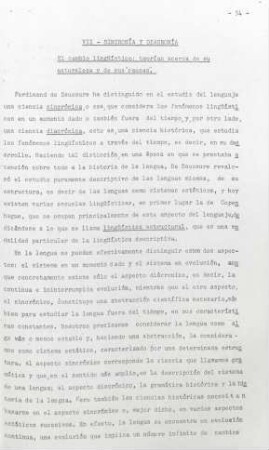 54-70, VII – Sincronía y diacronía