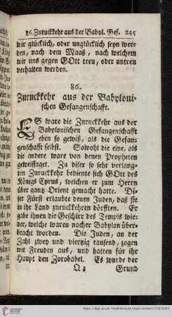 86. Zuruckkehr aus der Babylonischen Gefangenschaft
