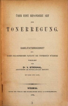 Über eine besondere Art der Tonerregung