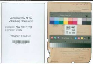Entnazifizierung Friedrich Wagner , geb. 22.04.1896 (Bankangestellter)