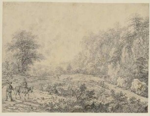 Landschaft mit hohem bewachsenen Felsen