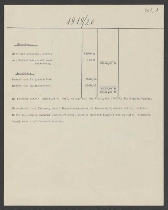 Beil. 1 1919/20