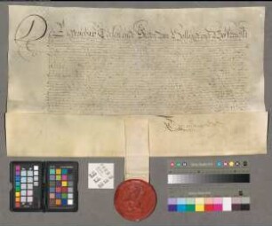 Octrooie van de Staten van Holland voor Walraven van Brederode, om van zijn goederen te disponeeren, 1618. Perkament met uithangende zegel.