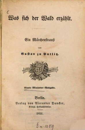 Was sich der Wald erzählt : ein Märchenstrauß