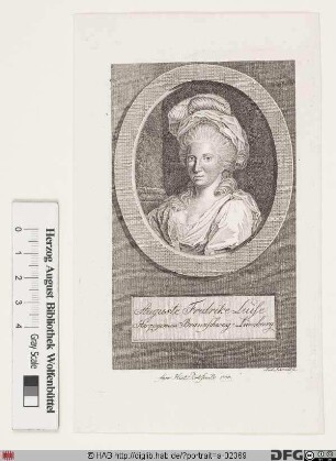 Bildnis Augusta (Charlotte), Herzogin von Braunschweig-Lüneburg, geb. Prinzessin von Großbritannien u. Irland