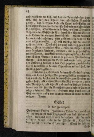 Gebet in der Fastenzeit.