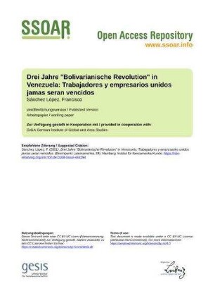 Drei Jahre "Bolivarianische Revolution" in Venezuela: Trabajadores y empresarios unidos jamas seran vencidos