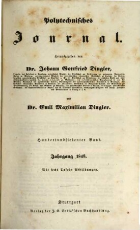 Polytechnisches Journal. 107. 1848