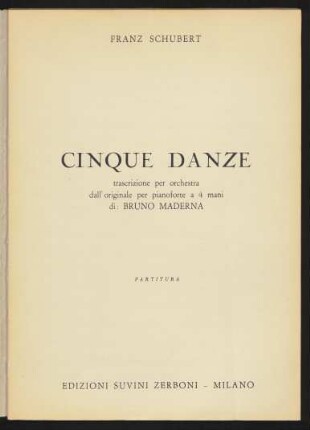 Cinque Danze
