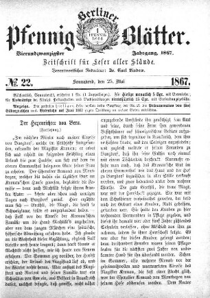 No. 22, Sonnabend, den 25. Mai