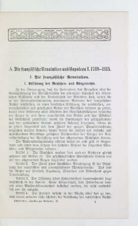 A. Die französische Revolution und Napoleon I. 1789 - 1815