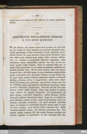 [XII.] De Argumentis Revelationis Divinae In Vita Domini Quaerendis.