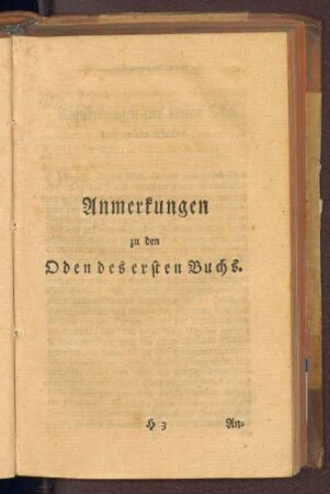 Anmerkungen zu den Oden des ersten Buchs