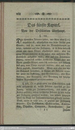 Das fünftes Kapitel. Von der Destillation überhaupt
