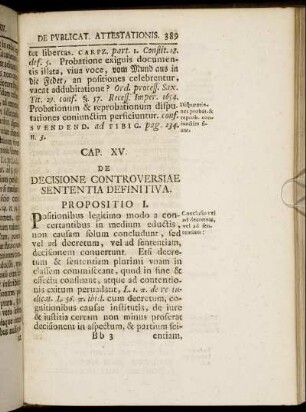 Cap. XV. De Decisione Controversiae Sententia Definitiva.