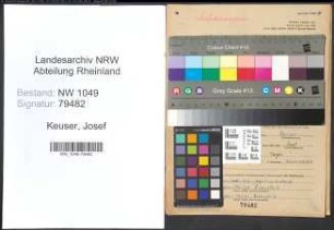 Entnazifizierung Josef Keuser , geb. 24.08.1889 (Postinspektor)