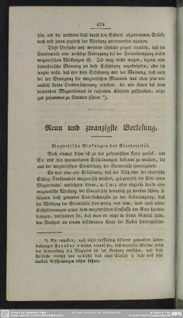 Neun und zwanzigste Vorlesung