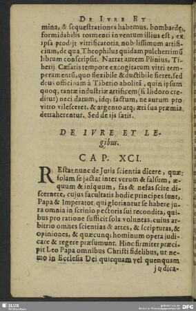De Iure Et Legibus. Cap. XCI.