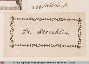 Exlibris des Pr. Ströhlin