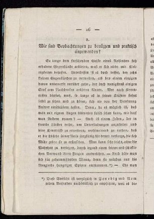 2. Wie sind Beobachtungen zu benüzzen und praktisch anzuwenden?