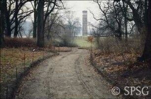 Potsdam, Park Sacrow, Weg zwischen Uferweg und Fährstraßenecke.