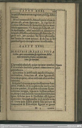 Caput XXXI. De Figuris in Poesi Usit Atioribus, que communem & regularem dictionum rationem propter versum mutant & variant