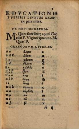 Edvcationis Pverilis Lingvae Graecae pars ... : pro schola Argentinensi, 2